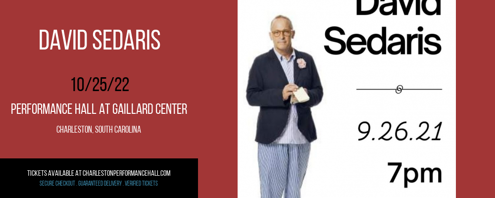 David Sedaris at Gaillard Center tickets David Sedaris at Gaillard Center